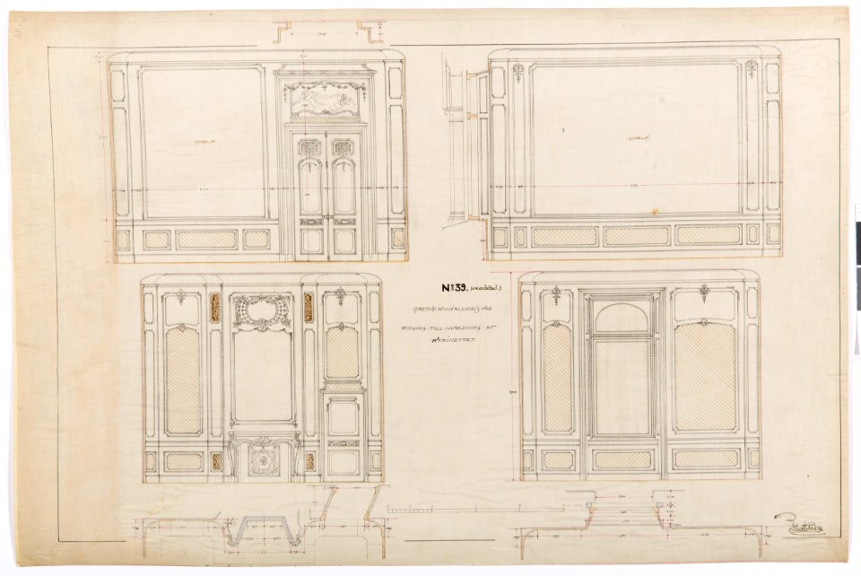 Ritning Lilla Salongen - Hallwylska museet - 102166
