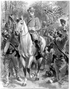 Robert E. Lee at Chancellorsville (on horseback, being cheered by troops), May 2, 1863 LCCN2006679996