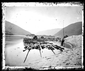 River Min, pine raft, China 1870-1871 photo