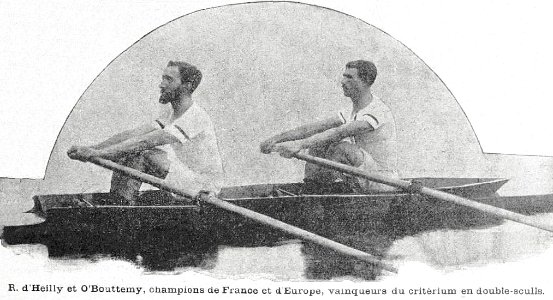 Robert D'Heilly et Octave Bouttemy, Champions de France et d'Europe en 1901 en double-sculls, et vainqueurs du Critérium du Championnat de la Seine en octobre 1901 (ci-dessus)