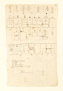 Ritningar och utkast till byggnad. Av Nils Bielkes hand, cirka 1700 - Skoklosters slott - 98151