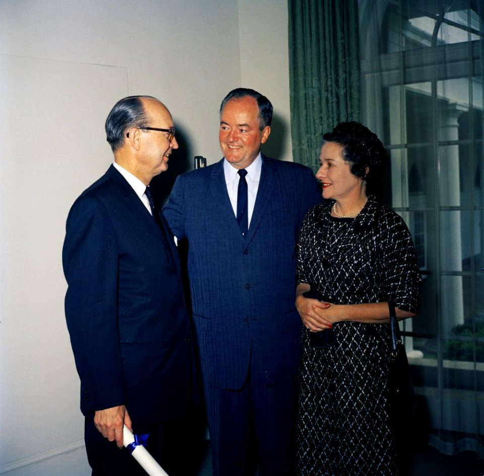 Robert F. Woodward, Hubert Humphrey and Virginia Woodward