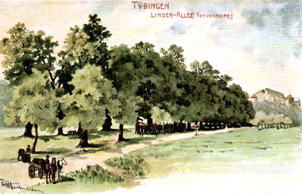 RJ Hartmann - Lindenallee als Naturkneipe (AK E Mauthe 1900-05 TPk222)