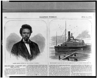 Robert Smalls, captain of the gun-boat Planter The gun-boat Planter, run out of Charleston, S.C., by Robert Smalls, May 1862. LCCN97512451