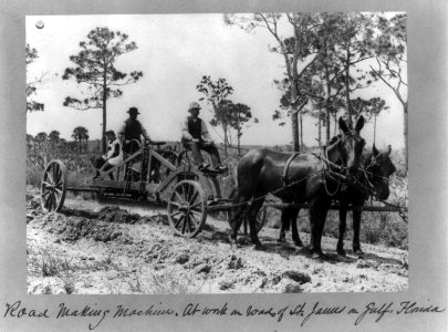 Road making machine - at work on roads of St. James on Gulf, Florida LCCN2002711508