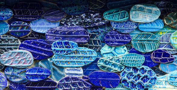 Blue art display