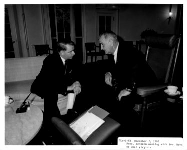 Robert Byrd with LBJ photo