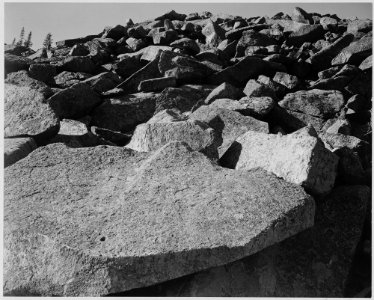 Rock formation, Moraine, Rocky Mountain National Park, Colorado, 1933 - 1942 - NARA - 519955