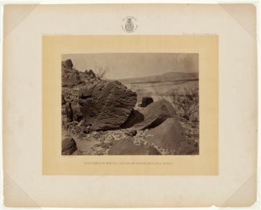 Rock carved by drifting sand, below fortification rock, Arizona - T.H. O'Sullivan, phot. LCCN2006678942