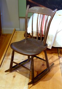 Rocking chair at Walden Pond owned by Henry David Thoreau, Worcester Country, c. 1820, modified by Thoreau c. 1845, pine, maple, ash - Concord Museum - Concord, MA - DSC05630