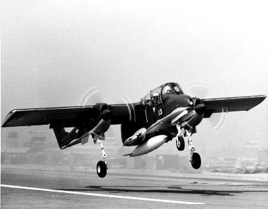 Rockwell OV-10A Bronco of VAL-4 takes off from a Vietnamese air base, in August 1969 (USN 1142473)