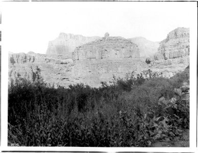 Rock formation, Hue-pu-ke-le, the ancestral goddess of the Havasupai Indians, ca.1899 (CHS-3776)