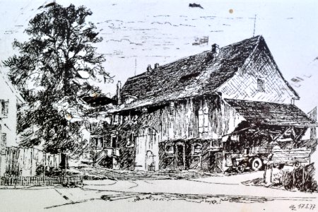 Robenhauser Riet - Jakob Messikommer - Wohnhaus in Stegen bei Robenhausen, Skizze von Jakob Zollinger (17.5.1877) 2011-09-02 15-07-14