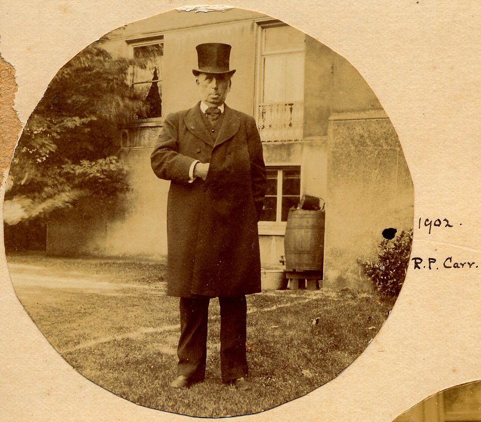 Robert Perry Carr (1827-1908) in top hat 1902 (70mm dia)