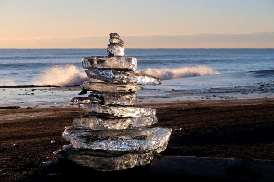 Beach sand ice