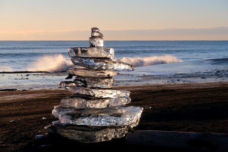 Beach sand ice
