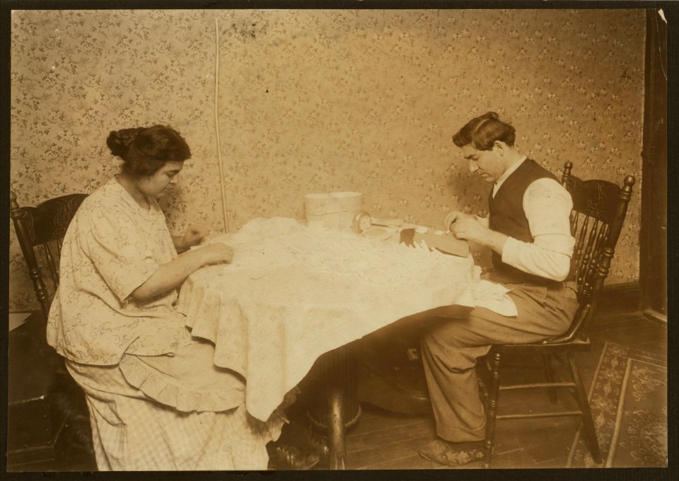Rolling cigarette cases. East Side tenement. (For complete details see Miss E.C. Watson's report.) LOC nclc.04302