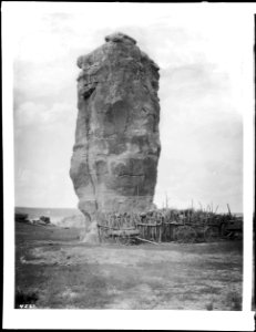 Rock pillar at Acoma, New Mexico, 1886. (CHS-4537)