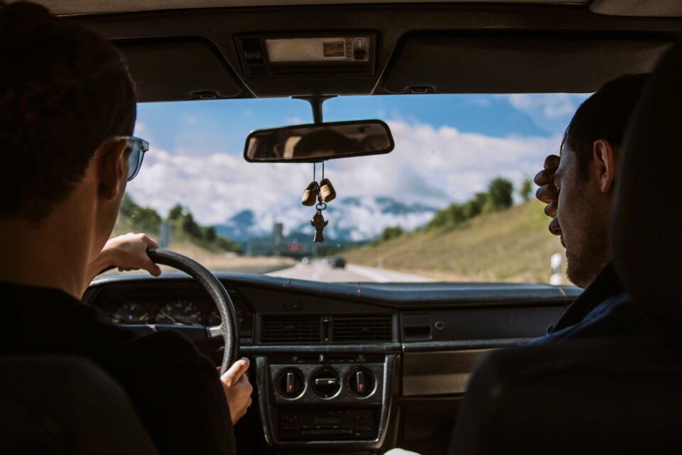 Car alps mountains