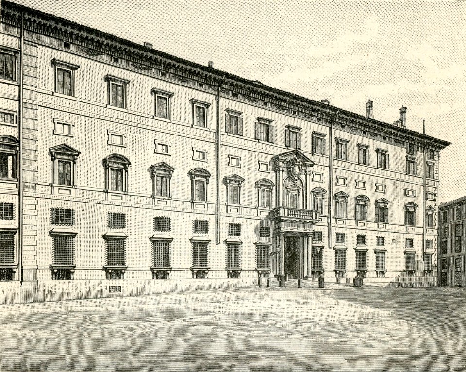 Roma palazzo Borghese xilografia