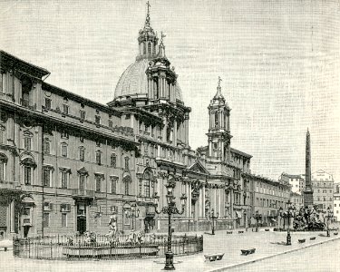 Roma Piazza Navona xilografia photo