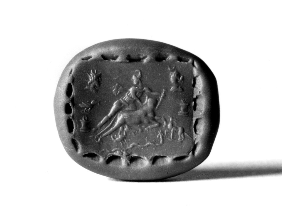 Roman - Amulet of Mithras Slaying the Bull, and the God Abraxas - Walters 42868 - Impression