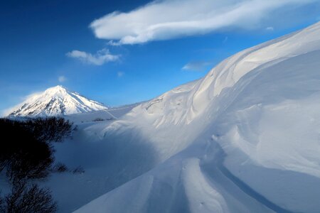 Snow wall wave mountain photo
