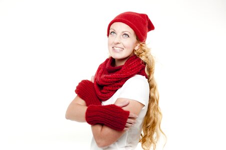 Cap young woman knit