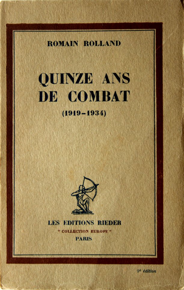 Romain Rolland, Quinze Ans de combat, couverture