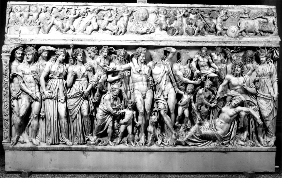 Roman - Sarcophagus with Dionysus and Ariadne - Walters 2337