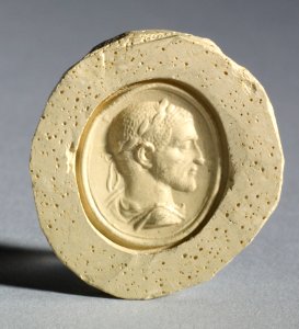 Roman - Intaglio of an Emperor with Laurel Wreath - Walters 42165 - Impression