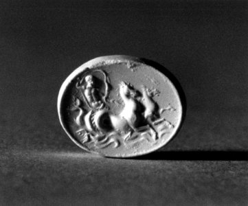 Roman - Intaglio of Neptune Driving Two Hippocamps - Walters 42120 - Impression photo