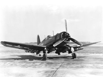 Rocket-armed F4U Corsair at NAS Patuxent River in January 1945
