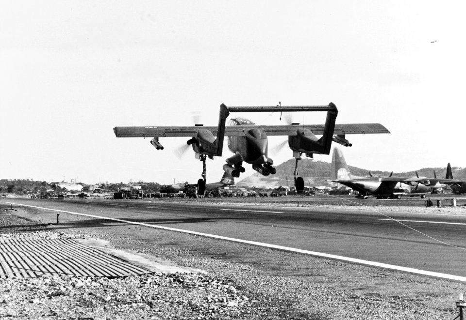 Rockwell OV-10A Bronco of VAL-4 takes off from Vung Tau, Vietnam, in June 1969 (USN 1139912)