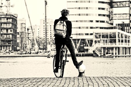 Bicycle standing leg photo