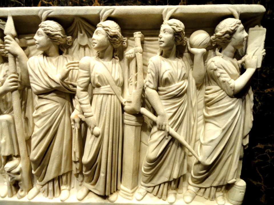 Roman sarcophagus (detail), Rome, 240-260 CE - Nelson-Atkins Museum of Art - DSC08219