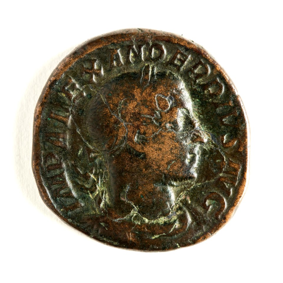Romerskt bronsmynt med Alexander Severus 231-235 - Skoklosters slott - 110659
