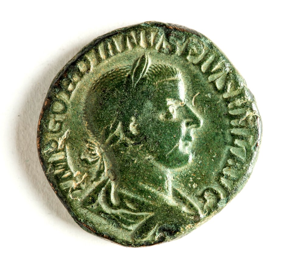 Romerskt bronsmynt, kejsare Gordianus III, 241-243 - Skoklosters slott - 110740