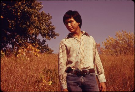 Ron Mckinney, 22, Whose Indian Name Is Mahkuk, Is Standing in a Virgin Tallgrass Prairie Area near White Cloud and Troy, Kansas...10-1974 (4011535639)
