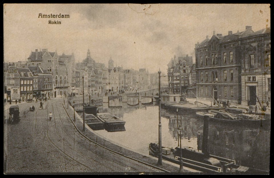 Rokin met links de kruising met het Spui en rechts de Oude Turfmarkt, Afb PBKD00346000030