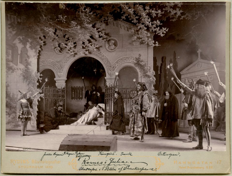 Romeo och Julia, Dramatiska teatern 1900. Föreställningsbild - SMV - H13 057