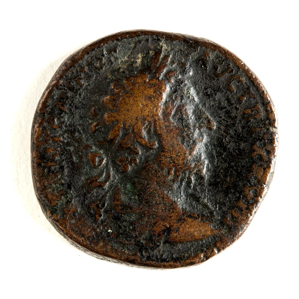 Romerskt bronsmynt med Marcus Aurelius - Skoklosters slott - 110657