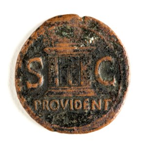 Romerskt bronsrmynt med Tiberius - Skoklosters slott - 110690