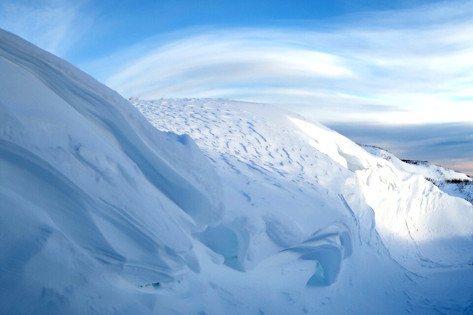 Snow wall wave mountain