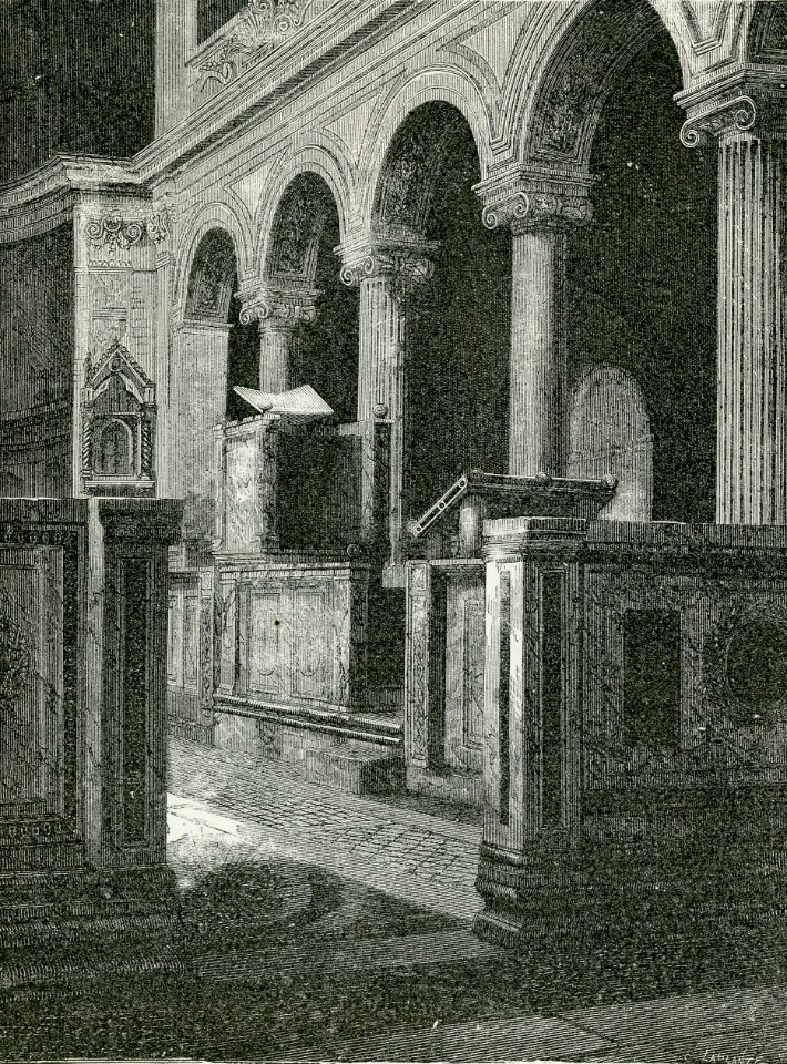 Roma ambone e pulpito nella Basilica di San Clemente