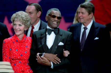 Ronald Reagan, Nancy Reagan, and Ray Charles
