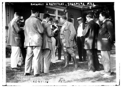 Roosevelt & reporters, Sagamore Hill LCCN2014692024