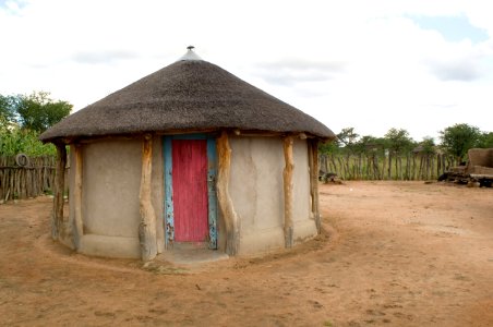 Rondavel house in Botswana photo