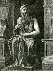 Roma il Mosè di Michelangelo xilografia