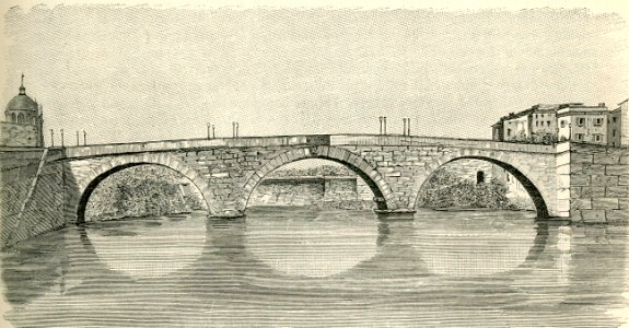 Roma ponte Cestio ricostruito nel 1889-92